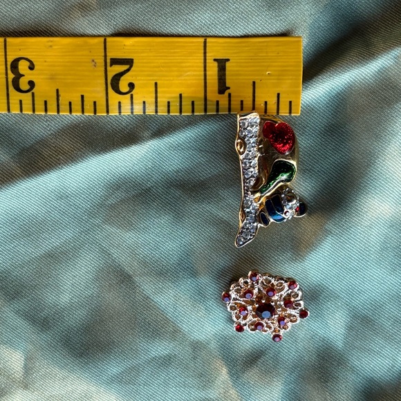Pin lot brooch bundle gold brooches enamel panda red green crystal jewelry pins - Picture 7 of 7